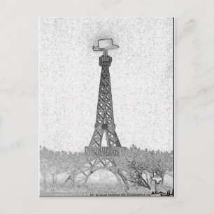 Paris, Texas Eiffel Torn Teckning Vykort