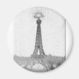 Paris Texas Eiffel tornteckning Magnet
