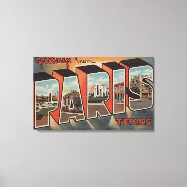 Paris, TexasLarge Brev ScenesParis, TX Canvastryck (Framsida)