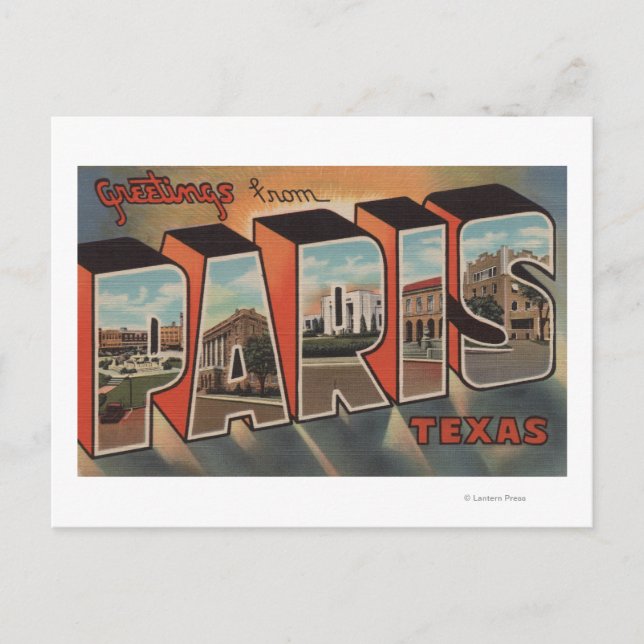 Paris, TexasLarge Brev ScenesParis, TX Vykort (Framsida)