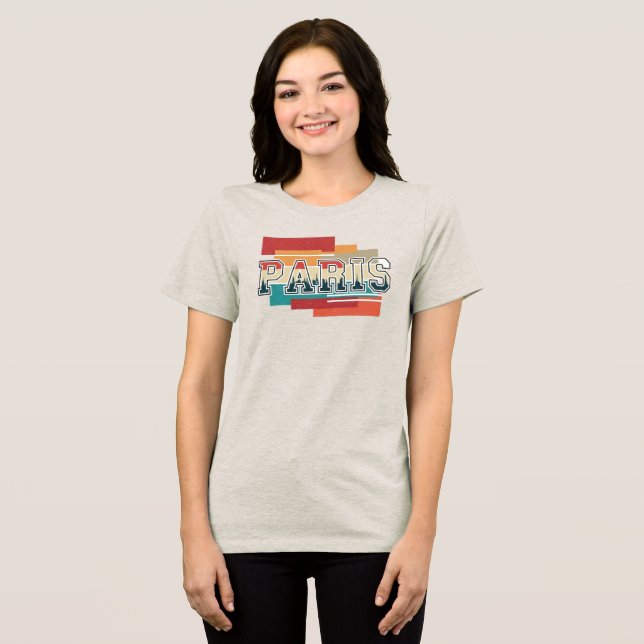 Paris Text med Stadssiluett T Shirt (Framsida Full)