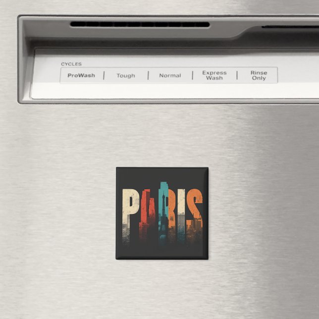Paris text och silhuett magnet (In Situ (Dishwasher))