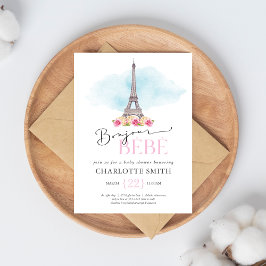 Paris ThBäste Bonjour Bébé Baby Shower Inbjudningar