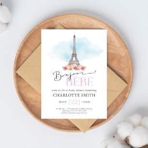 Paris ThBäste Bonjour Bébé Baby Shower Inbjudningar