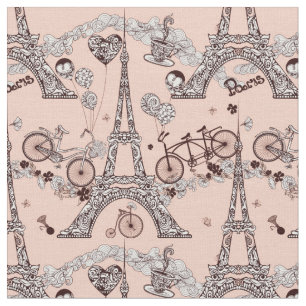 Paris Thed Fabric - Vintage Tyg