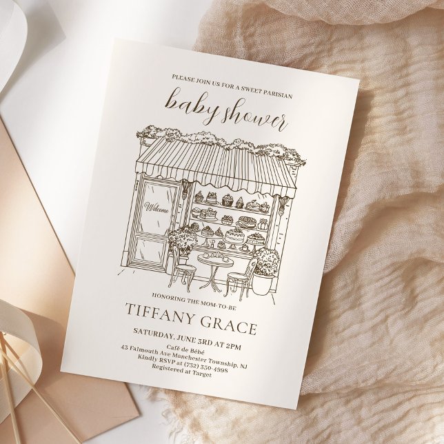Paris Theme French Patisserie Baby Shower Inbjudningar (Skapare uppladdad)