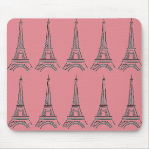 Paris Theme Rosa Fransk Eiffel Torn Mouse Pad Musmatta
