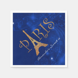Paris Theme Sweet 16 Anpassningsbar Birthday Napki Pappersservett