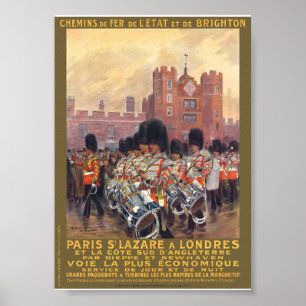 Paris till London Vintage Affisch 1914