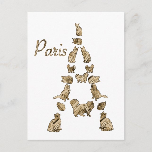 Paris Torn i Cats Vykort (Framsida)