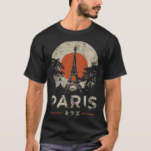 Paris Torn Vintage Red Circle City Silhouette