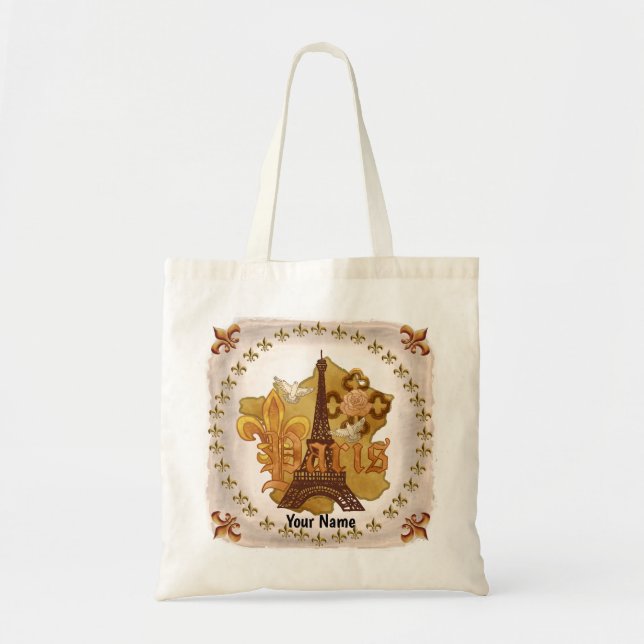 Paris Tote Bag Tygkasse (Framsidan)