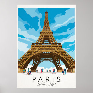Paris • Tour Eiffel | Affiche de Voyage Vintage Poster