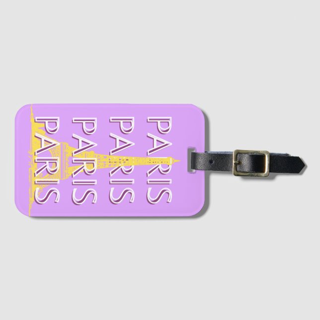 Paris, Travel Art, Minimalist, Pastel Travel Art Bagagebricka (Framsida horisontal)