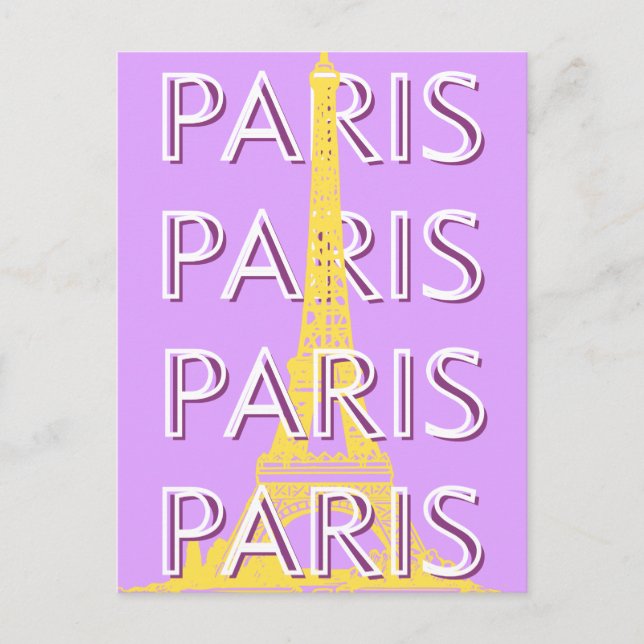 Paris, Travel Art, Minimalist, Pastel Travel Art Helg Vykort (Framsida)