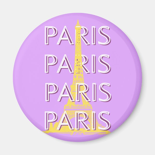 Paris, Travel Art, Minimalist, Pastel Travel Art Magnet (Framsidan)