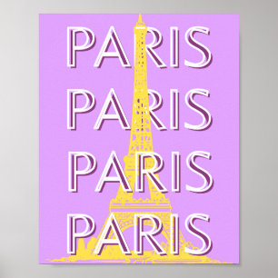 Paris, Travel Art, Minimalist, Pastel Travel Art Poster