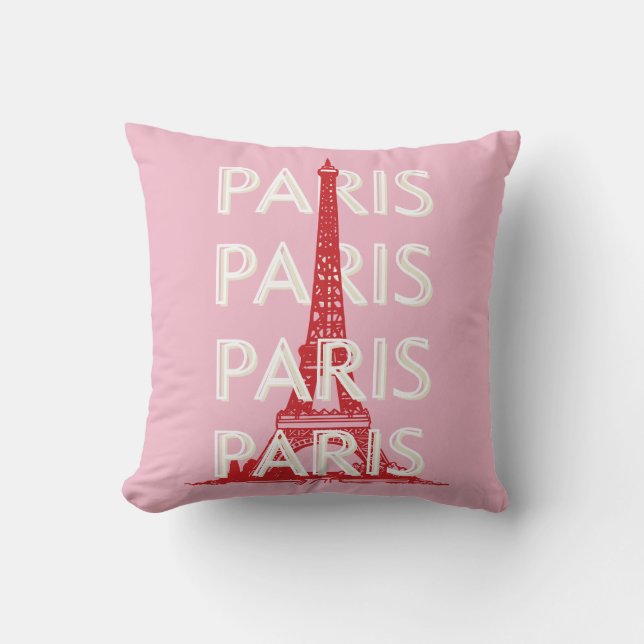 Paris, Travel Art, Retro Art, Rosa Kudde (Framsida)