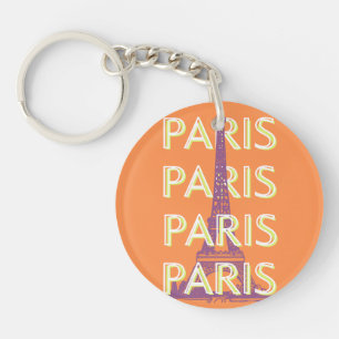 Paris, Travel Art, Retro Travel Art, Orange