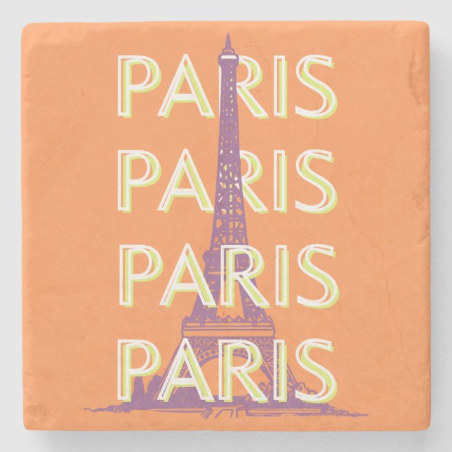 Paris, Travel Art, Retro Travel Art Stenunderlägg (Framsidan)