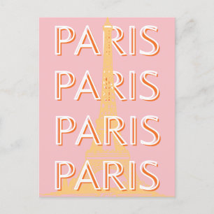Paris Travel Art, Travel Art, Pastel, Minimalist Helg Vykort