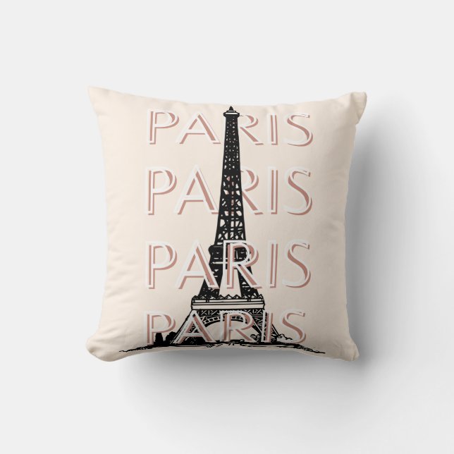 Paris Travel Art, Travel Art, Pastel, Minimalist Kudde (Framsida)
