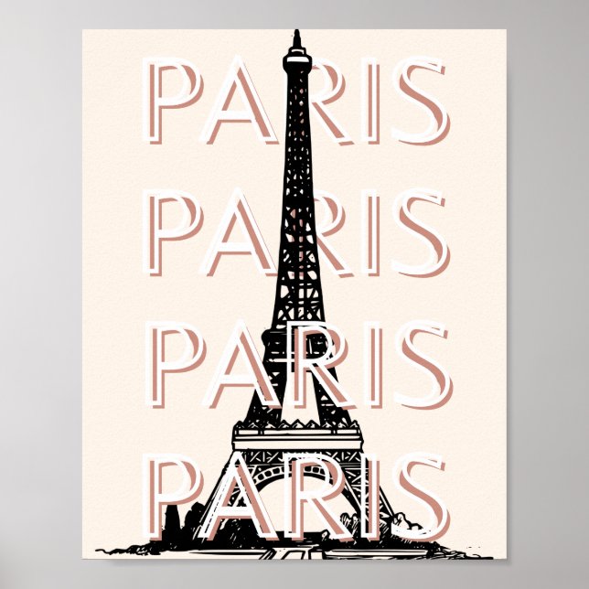 Paris Travel Art, Travel Art, Pastel, Minimalist Poster (Framsidan)