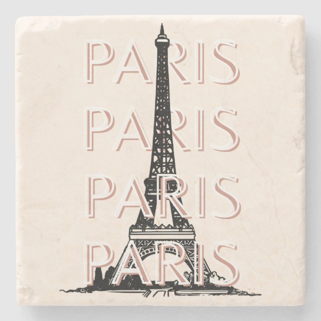 Paris Travel Art, Travel Art, Pastel, Minimalist Stenunderlägg (Framsidan)