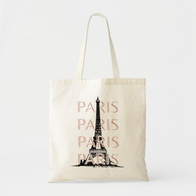 Paris Travel Art, Travel Art, Pastel, Minimalist Tygkasse (Framsidan)