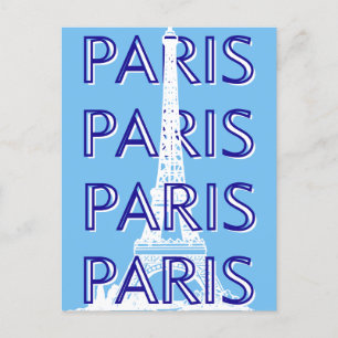 Paris Travel Art, Travel Art, Preppy Art, Blue Helg Vykort