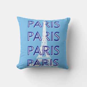 Paris Travel Art, Travel Art, Preppy Art, Blue Kudde