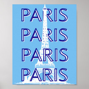 Paris Travel Art, Travel Art, Preppy Art, Blue Poster