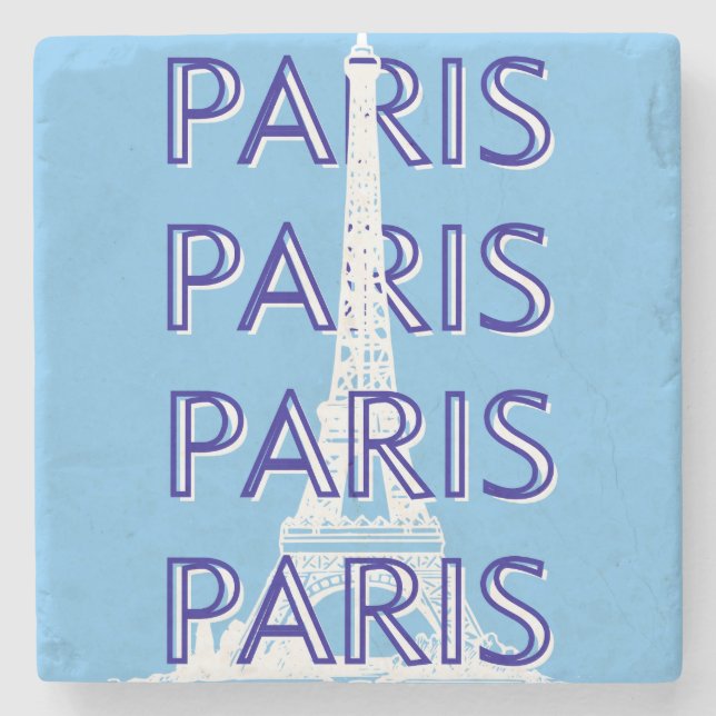 Paris Travel Art, Travel Art, Preppy Art, Blue Stenunderlägg (Framsidan)