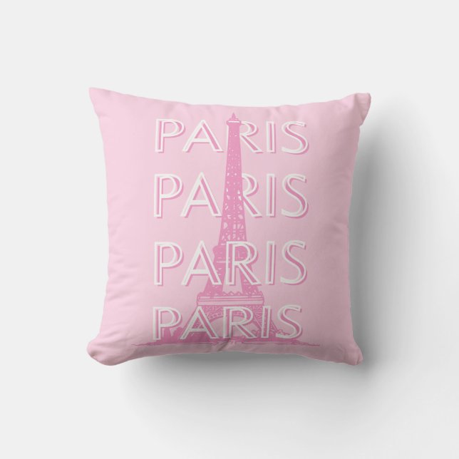 Paris Travel Art, Travel Art, Preppy Art, Rosa Kudde (Framsida)