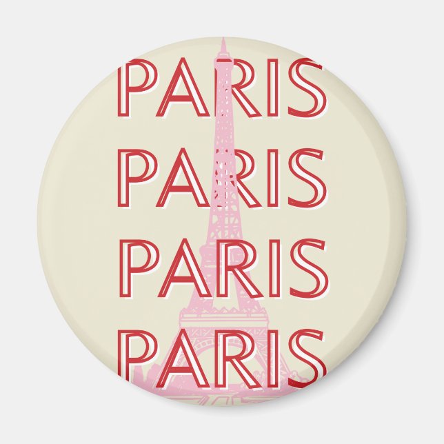 Paris Travel Art, Travel Art, Preppy, Minimalist Magnet (Framsidan)