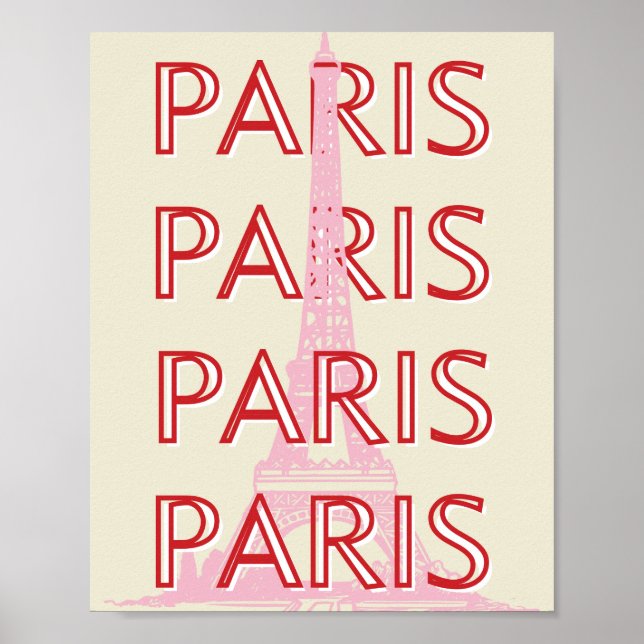 Paris Travel Art, Travel Art, Preppy, Minimalist Poster (Framsidan)