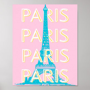 Paris Travel Art, Travel Art, Preppy, Rosa Poster