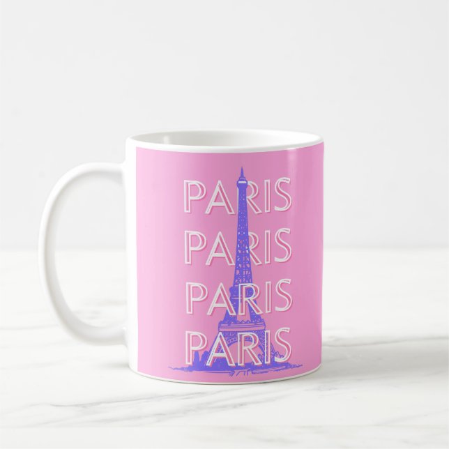 Paris Travel Art, Travel Art, Rosa Kaffemugg (Vänster)
