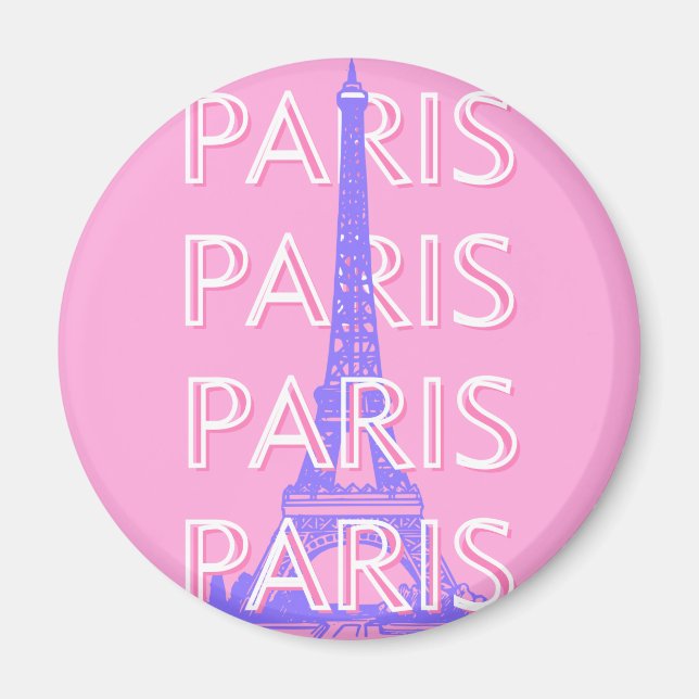 Paris Travel Art, Travel Art, Rosa Magnet (Framsidan)