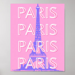 Paris Travel Art, Travel Art, Rosa Poster