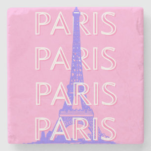 Paris Travel Art, Travel Art, Rosa Stenunderlägg
