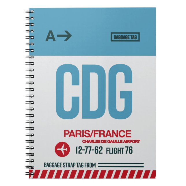 Paris - Travel Journal Anteckningsbok (Framsidan)