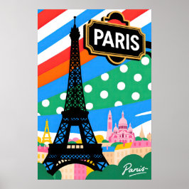 Paris Travel Pop Art Poster