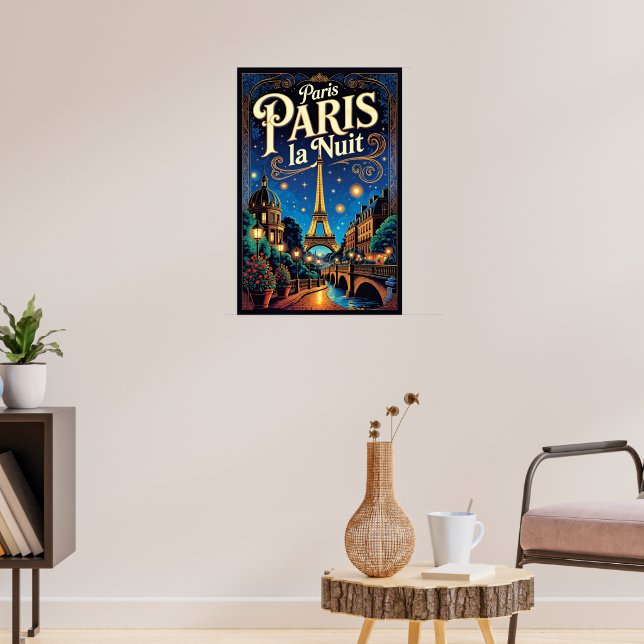 Paris Travel Poster,  Poster (Vardagsrum 3)