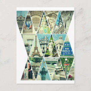 Paris Trendig Triangle Photo Collage - vykort
