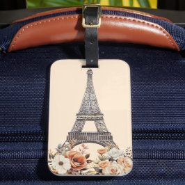 Paris Trip Eiffel Tower Beautiful Floral Bagagebricka