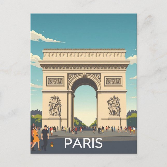 Paris Triumfbågen Vykort (Framsida)