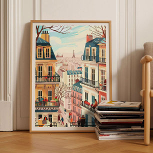 Paris Tryck Paris Illustration Resa Affisch Frankr