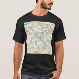 Paris tunnelbanan karta Frankrike T Shirt