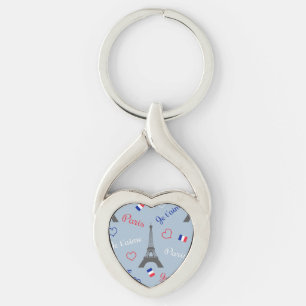 Paris Twisted Heart Silverfärgad Nyckelring